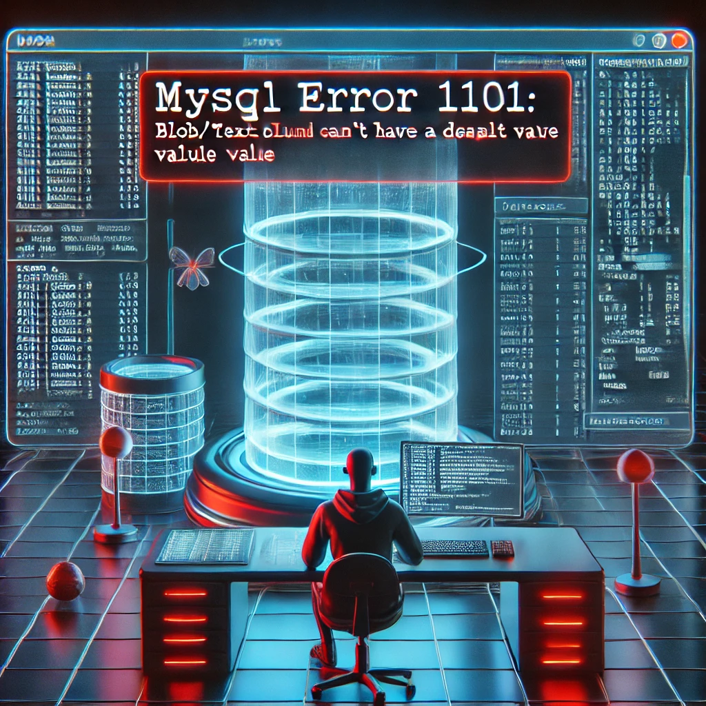 Syntax error or access violation: 1101 BLOB, TEXT, GEOMETRY or JSON column can’t have a default value